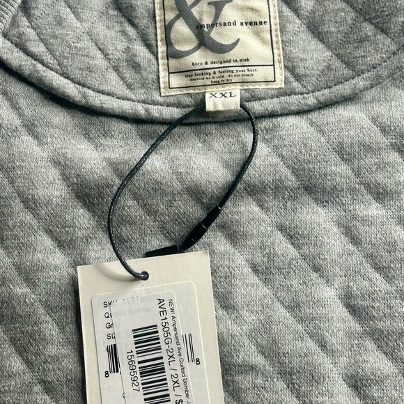 NWT Ampersand Avenue Gray Quilted Bomber Jacket size XXL comfort core sporty - Picture 6 of 11